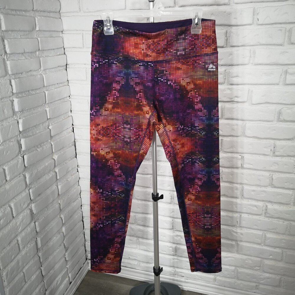 Reebok Ladies Size Large Multi Colored Ankle Length Active Leggings